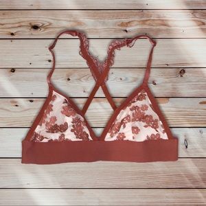 PINK Floral Lace Bralette